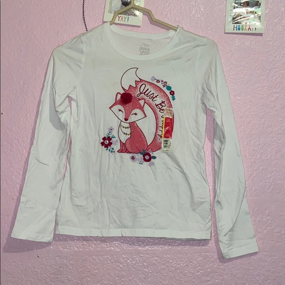 Faded glory white fox shirt